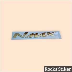 Emblem timbul N MAX Gold sepasang kanan kiri / logo 3D timbul body samping yamaha NMAX warna emas lengkap dengan perekat