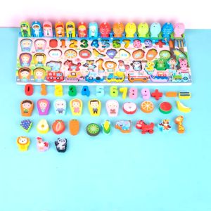 Mainan Edukasi 7in1 Puzzle Kayu Anak Angka dan Huruf Pancing Ikan Montessori Wooden Toys MK101