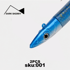 DARK SKERRY2pcs Segmented Sandeel Eel Lures Saltwater & Freshwater Jig Swimbaits 10cm 16g / 13cm 26g for Bass Pollock&Cod