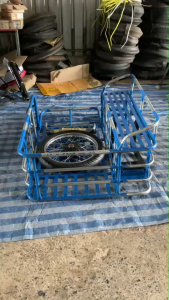 พ่วงข้างรุ่นมินิหน้าตรง (60*100) โครงสร้างบน-ล่าง 6 หุน  ดัดซอย  4 หุน พร้อมชุดติดตั้งครบชุด โช้คใหม่