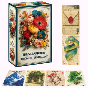 Scrapbook Chromatic Lenormand Deck–36 Card Vintage Inspired Oracle Cards Beginner Friendly Tarot Alternative for Daily & Love