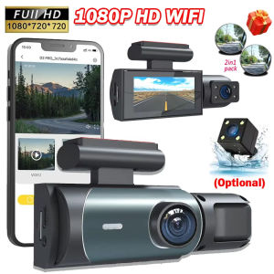 EKLEVA 3 Channel Car DVR WIFI 1080P Dash Cam for Cars Video Recorder Portable Rear View Camera for Vehicle Black Box Car accessory