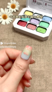 🌹READY STOCK🌹HUAXI 1 Set 9 Color Pat Gel Gradient Painting Gel Nail Polish 九宫格拍拍胶