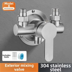 FENGHONGTAO | 304 Stainless Steel Surface Mounted Shower Set Brushed Adjustable Mixer