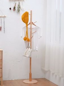 Solid Wood 8 Hooks Coat Rack: A Nordic Style Heavy Duty Coat Stand