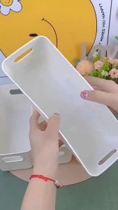 10ชิ้น กล่องพลาสติกเก็บของสไตล์ญี่ปุ่น / ถังเก็บของความจุขนาดใหญ่พร้อมที่จับ / กล่องจัดระเบียบเดสก์ท็อปสีขาว / กล่องประหยัดพื้นที่สำหรับเก็บของจิปาถะ / ตะกร้าใส่ของในลิ้นชักตู้เสื้อผ้าสำหรับชุดชั้นในและถุงเท้า / กล่องเก็บของอเนกประสงค์