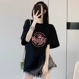 SUSHOUWANGE | Dark Gray Premium Cotton T-Shirt Womens Loose Oversized Top 2026 Summer New