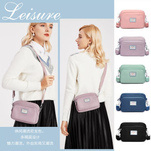 กระเป๋าสะพายข้างผ้าใบน้ำหนักเบาสำหรับเดินทางในฤดูร้อน กระเป๋าสะพายข้างแบบสะพายไหล่เดียว กระเป๋าทรงสี่เหลี่ยมเล็ก กันน้ำ วัสดุไนลอน ขนาดกลาง กระเป๋าสะพายข้างแบบลำลอง