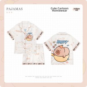 SHAPRA | Thin Lightweight Silk Kids Pajama Set 3 Pieces