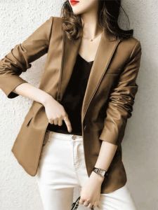 XMO | Leather Jacket Slim Fashionable 1 Button