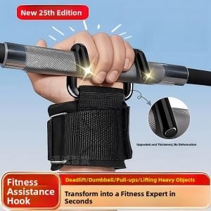 Assistance Hook for Pull-ups Lumbar Spine Traction Belt Single Bar Auxiliary Device with Barbell Hard Pull Stretching Hook