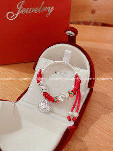 Pure Silver 999 Children Bracelet Red String Serpent Lock Full Moon Birthday Gift Original Design Fashionable Jewelry Accessory