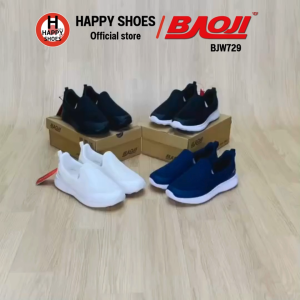 [🥇บาโอจิแท้100%🔢ไซส์37-41🆓ฟรี...ถุงเท้า 1 คู่] BAOJI รุ่น BJW729 รองเท้าผ้าใบหญิง (Slip-on) สลิปออน รองเท้าวิ่งหญิง สวย นุ่มเบา สบายเท้า