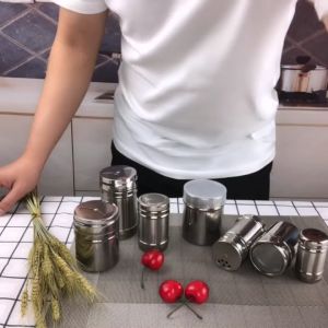 ONE-C1265 Tempat Bumbu Dapur Stainless Tutup Putar Serbaguna / Tempat Merica Gula Lada / Wadah Garam