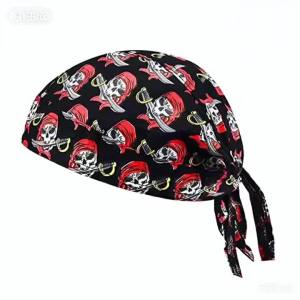 WRELS | Bandana Pirate Hat Skull Helmet Liner Anti Sweat Cooling Adjusted Running Cap Anti UV Motorcycle Sports Beanie Cycling Cap