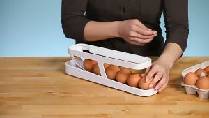 Automatic Scrolling Egg Rack Holder Storage Box Egg Basket Container Organizer