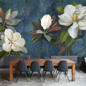 Luxurious Living Room Plant Flower Wall Paper Relief Seamless Background Wall TV Wallpaper Decorative Soft Home Decoration