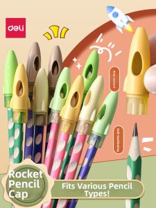 deli | Pencil Protector Extension for Beginners Anti-drop Triangle Tip Pencil Cap