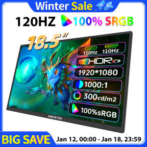 HGFRTEE 18.5inch Portable Monitor ADS-IPS 100Hz RGB100% Extended Display Laptop Second Screen With VESA Hole&Stand