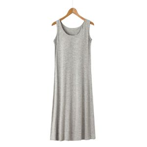 Váy Vest Modal Không Tay Nữ Cỡ Lớn Váy Ngủ Mùa Hè Váy Vest Có Đệm Ngực Quần Áo Mặc Nhà Đơn Giản Thoải Mái Thoáng Khí