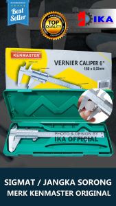 Sigmat Besi Jangka Sorong Original Kenmaster Vernier Caliper jangka Sorong 6 inch / Kenmaster Sigmat 6 Inch Vernier Caliper Besi Jangka Sorong / Kenmaster Sigmat 6inch 0.02 mm / Sketmat 6 inch 0.02mm / jangka sorong 0-150mm / Kenmaster Sigmat 6” (Box Plas