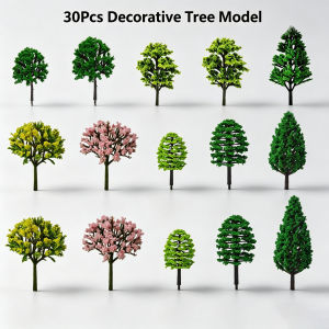 30Pcs Mixed Size Model Trees Miniature Landscape Trees for Diorama/Wargame/Terrain/Model Railway Layout DIY Crafts