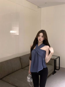 Pure Desire Style Womens Cross Neck Strap Vest Sweet And Spicy Small Top Summer New Design Hanging Neck Design Sensation
