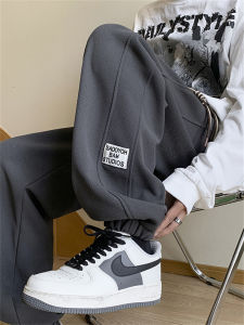 กางเกงขายาวทรงตรงสไตล์ย้อนยุคสไตล์อเมริกันสำหรับผู้ชาย กางเกงขายาวทรงหลวมสบาย ๆ ฤดูร้อน ไฮสตรีท ลำลอง เยาวชน กางเกงขายาวทรงสปอร์ตไซส์ใหญ่