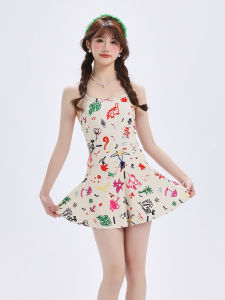 HUEG Triangle Speed Suit Swimsuit Womens One-Piece 2024 New Style Strap Skirt Style Swimming Costume Competitive Swimsuit