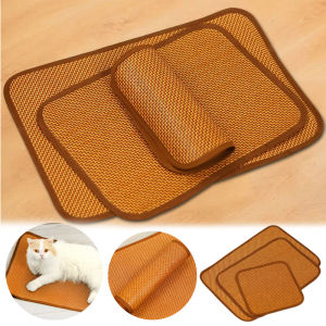 Cat Dog Bed Mat Pet Summer Cooling Sleeping Pad Kennel Puppy Nest Cooling Rattan Cushion