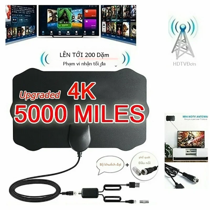 4K Độ Lợi Cao HD Tv Dtv Box Truyền Hình Kỹ Thuật Số Ăng Ten EU Cắm 5000
