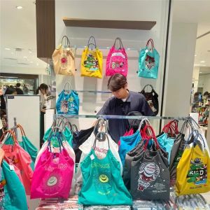 Eco-Friendly Ball Chain Embroidered Nylon Shopping Bag Womens Single Shoulder Crossbody Bag Casual Style Commuter Friendly