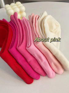 Tất Cotton Dài Đến Bắp Chân Màu Hồng Pha Trộn Thời Trang Mùa Hè Cho Nữ Tất Cotton Nguyên Chất Màu Hồng Pha Trộn Tất Dài Đến Bắp Chân