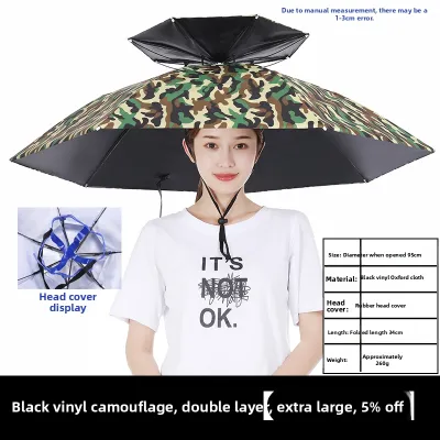 New Double-layered Breathable Folding Lightweight Umbrella Hat