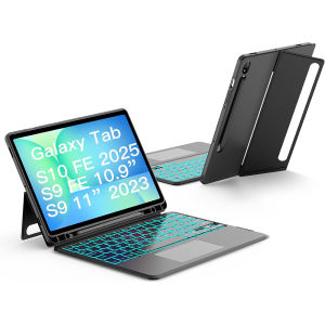 Trackpad Keyboard Case for Samsung Tab S10 FE Plus 13.1 2025 Soft Tablet Protective Case Kickstand Magnetic Detachable Wireless Backlit Keyboard S Pen SlotKeyboard Case for Galaxy Tab S10 PlusS9 PlusS9 Fe PlusS8 PlusS7 FeS7 PlusS10 Fe S9Fe