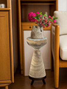 Vintage Wood Flower Stand Zaisetsukan Style