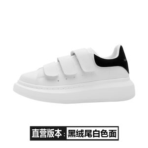 Leather Magic Tape Duke McQueen Womens Casual Shoes Breathable Thick Bottom Slip-On Fashion Sneakers Comfortable Rubber Sole