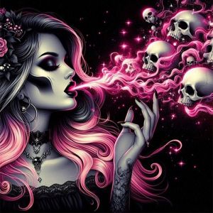 EverShine 5D Diamond Painting Kit Woman Full Drill Mosaic Skull DIY Embroidery Portrait Crafts For Adults Halloween Decorations