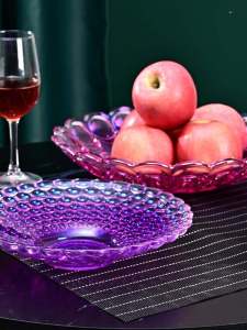 Quà Tặng Giáng Sinh Trang Trí Nhà Mới Bát Đựng Trái Cây Bằng Thủy Tinh Đỏ Trang Trí Bàn Trang Trọng Trang Trí Nhà Cửa Bát Đựng Trái Cây