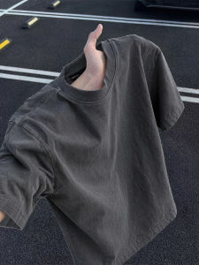 Heavy Gray Cotton Breathable T-Shirt