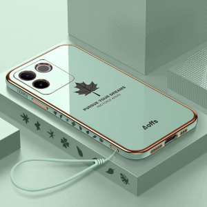 Vivo S17e Full Cover Shockproof Silicone Phone Case Protective Shell for Men And Women Eco Friendly Leaf Pattern 5G Signal Support