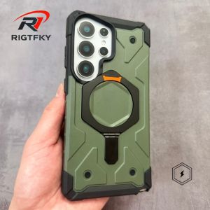 Heavy-duty Kickstand Phone Case For Samsung S26 Ultra S25 S24 S23 Plus S26ULTRA Shockproof Armor Magnetic Stand Protective Cover
