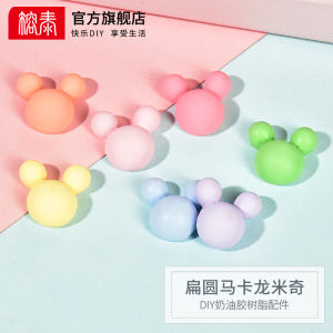 เคสโทรศัพท์มือถือลาย Mickey Mouse DIY เอสซีเจ เครื่องประดับผมทำมือ เคสโทรศัพท์มือถือลายสก็อตสีเหลืองและสีชมพู