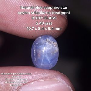 natural blue sapphire star ceylon safir srilanka no treatment BODY GLASS