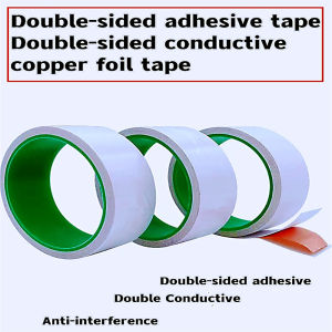 Double Conductive Copper Foil Adhesive Paper Double-Sided Conductive Double-Sided Tape Adhesive Pure Copper Mooring Paper Tape Heat Dissipation Shielding Self-Adhesive Tape Two-Sided Adhesive Tape Motherboard Heat Dissipation Signal Enhancement Shielding