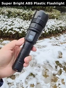 ABS Plastic Tactical Flashlight LCD Numerical Power Display 6000 Lumens Zoomable Waterproof Torch Emergency Lighting Flash Light