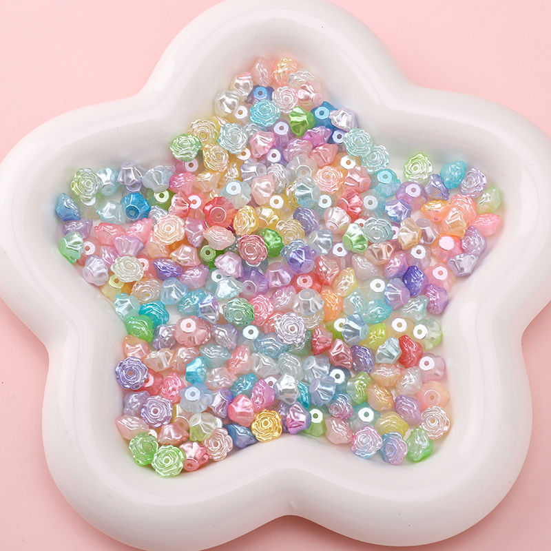 100pcs ABS ngọc trai pearlized dual-màu hoa trà hạt cho làm đồ trang sức DIY Vòng cổ quyến rũ Vòng đeo tay Phụ kiện làm đồ trang sức