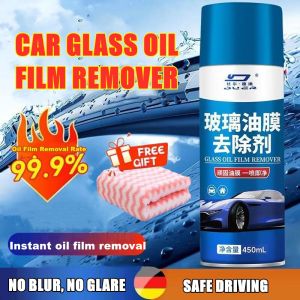 【BUY 1 TAKE 1】Car Glass Oil Film Remover 450ML Anti-Fog Spray Remover Water Marks For Car Glass Glass Cleaner Windshield Glass Cleaner Acid Rain Stain Remover Car Glass Oil Film Remover Foam