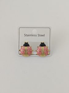 Ladybug Earring Stainless Steel Insect Stud Earring For Teen Girls and Women Waterproof Ladies Jewelry Colorful Enamel Earring
