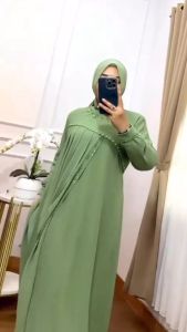 Hanifah Dress Gamis Simple dan Elegan Mewah Dress Wanita Gamis Ceruty Payet Model Baru 2023 Kekinian